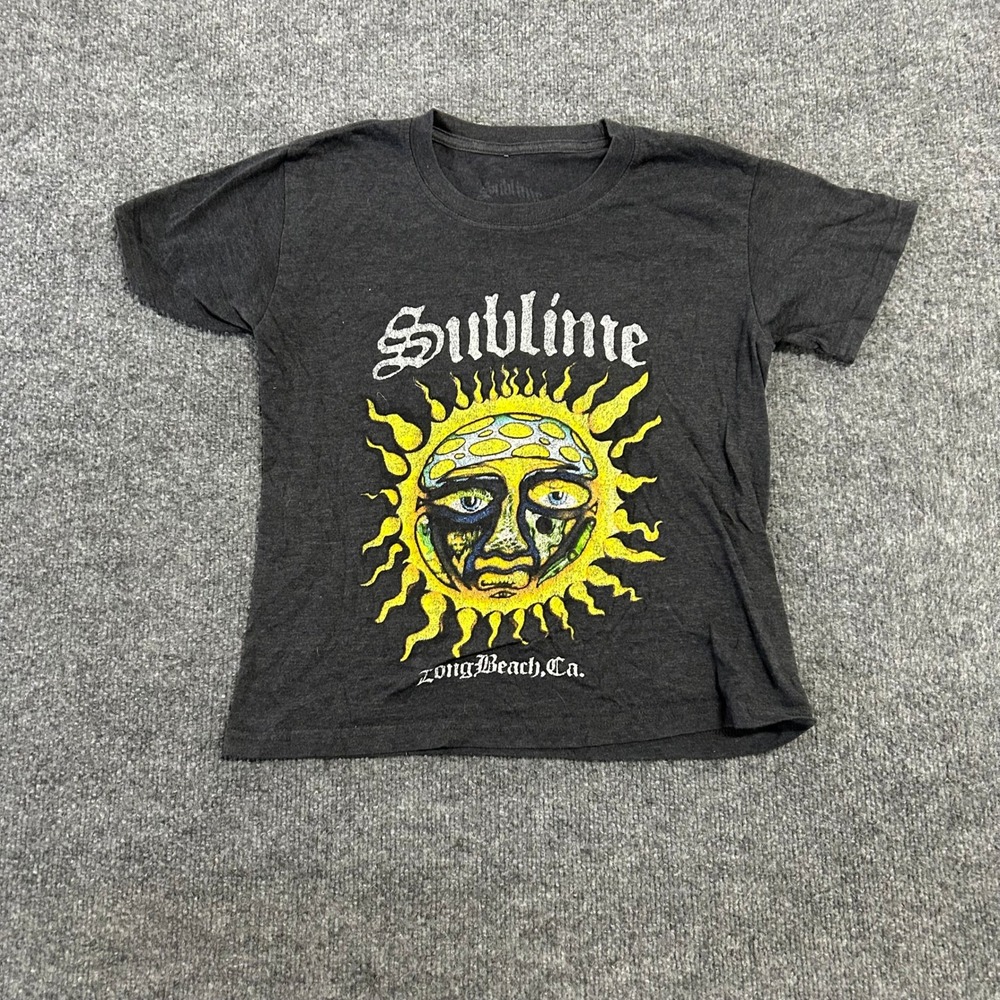 Sublime T Shirt Womens Size XS Charcoal Gray Sun Logo Graphic Short Sleeve Tee